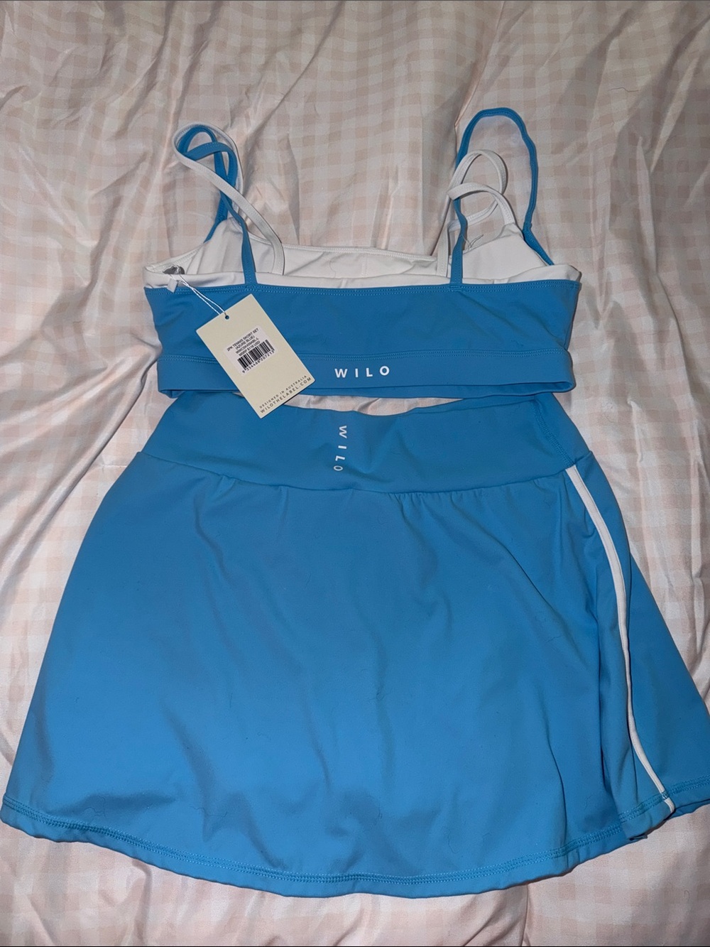 Wilo Blue Two-Piece Skirt Set - Sports Bra + Skirt - Picture 2 of 2